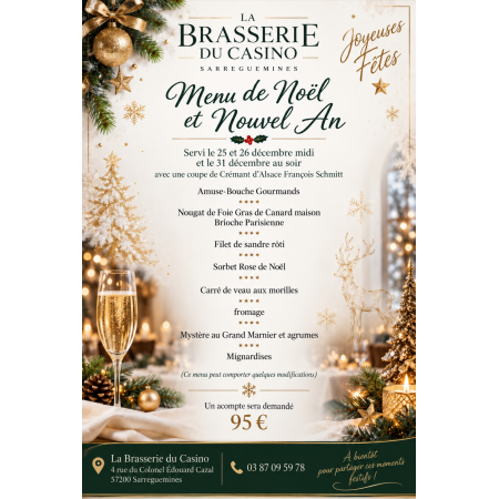 MENU DE NOEL ET SAINT SYLVESTRE